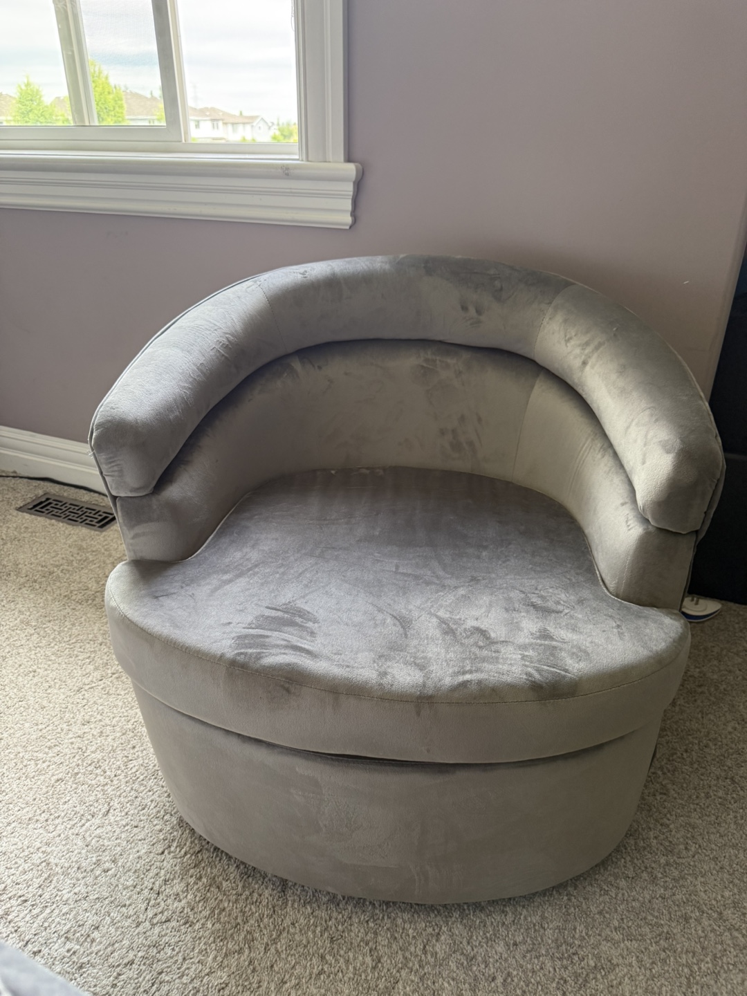 Grey Velvet Accent Chair - photo 2