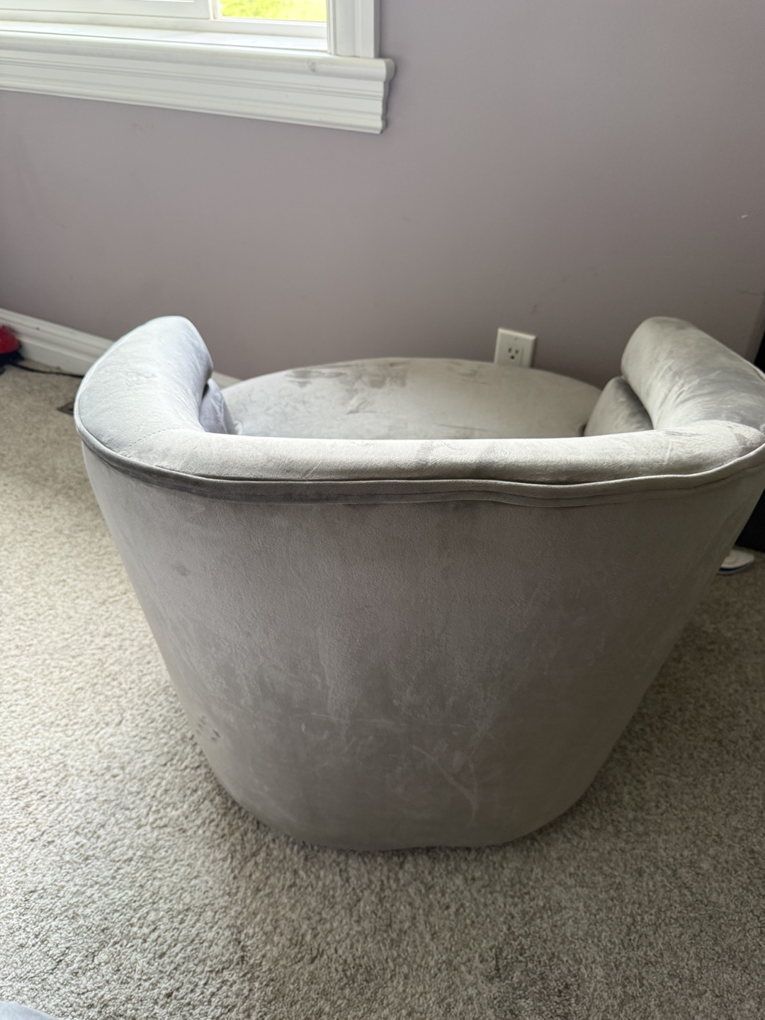 Grey Velvet Accent Chair - photo 4