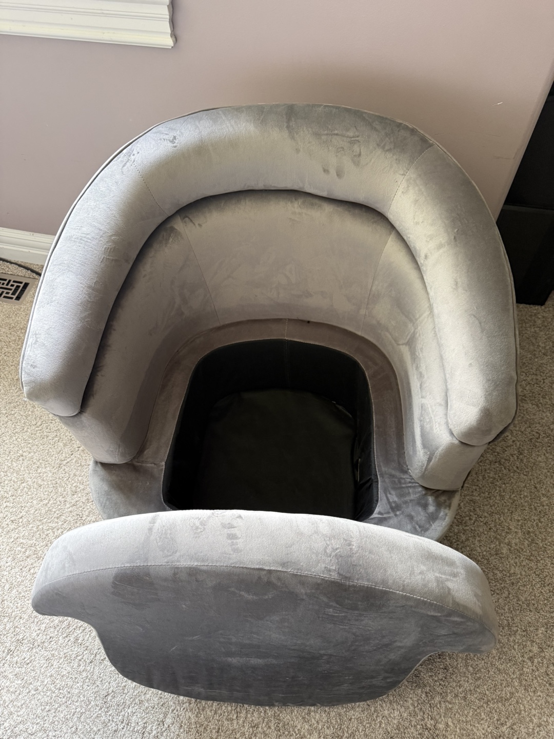 Grey Velvet Accent Chair - photo 3