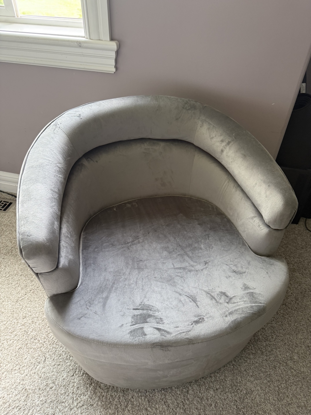 Grey Velvet Accent Chair - photo 5