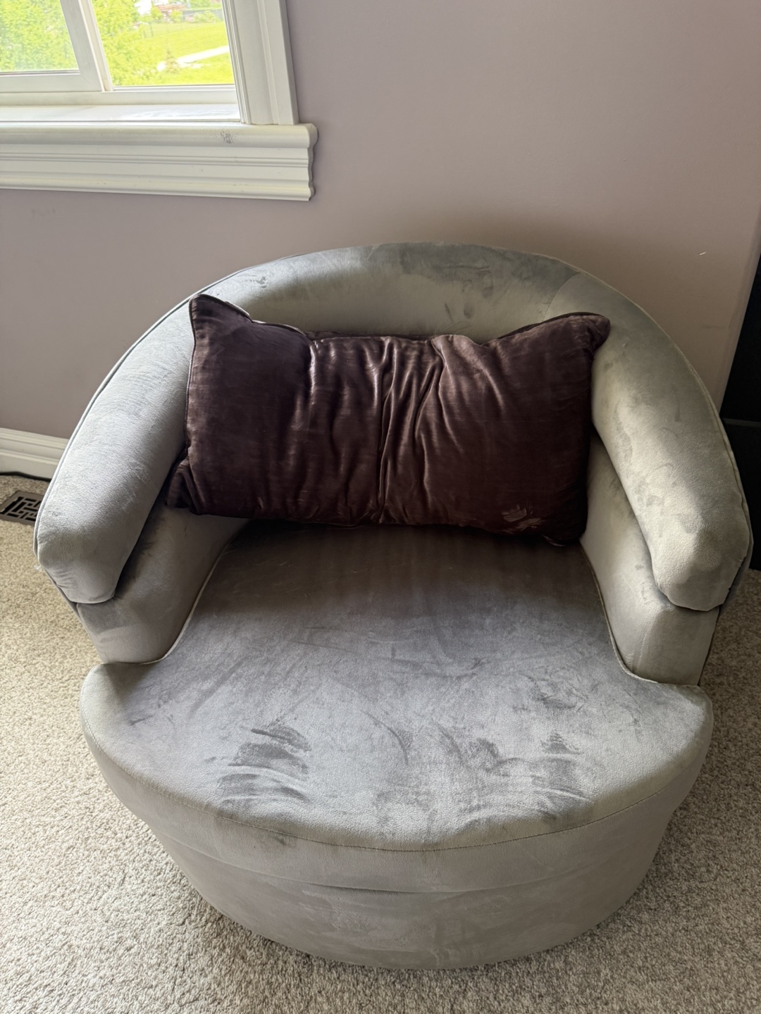 Grey Velvet Accent Chair