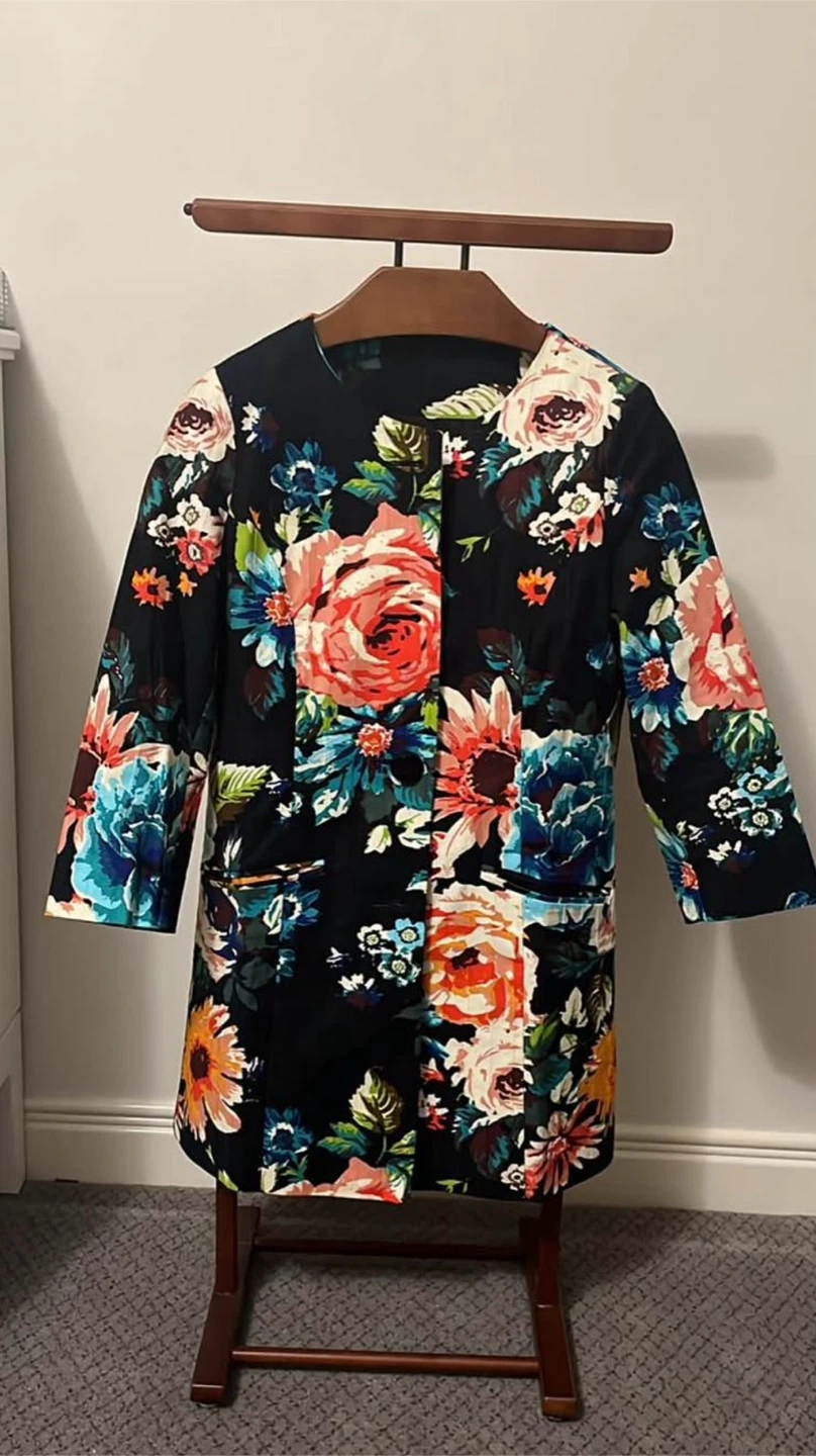 Black floral print jacket