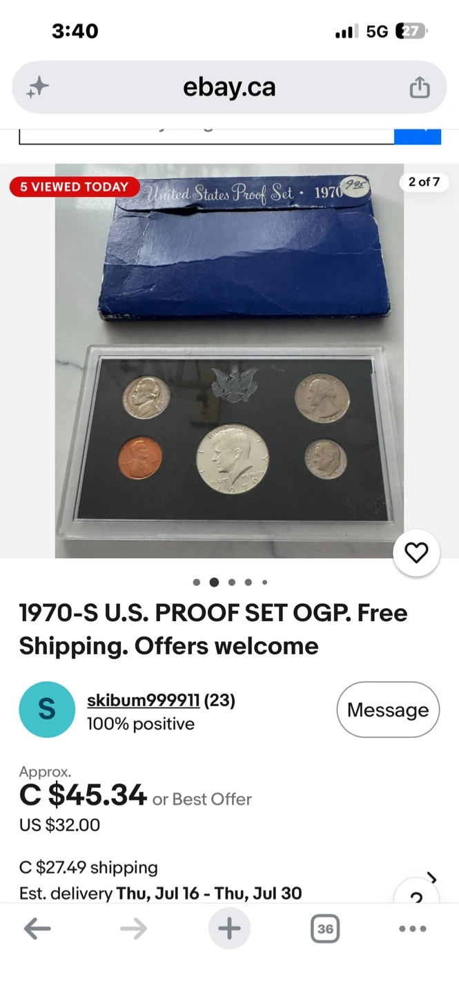 1970 United States Proof Set - photo 2