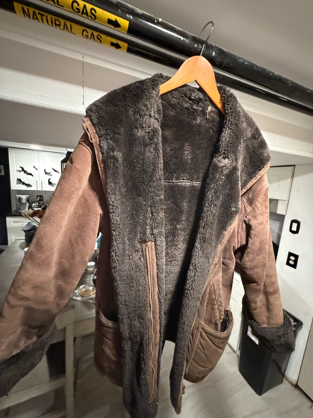 Gallery Brown Suede and Fur Lined Winter Coat