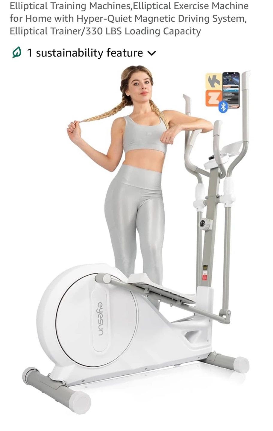 Elliptical Exercise Machine with 16-Level Magnetic Resistance - photo 3
