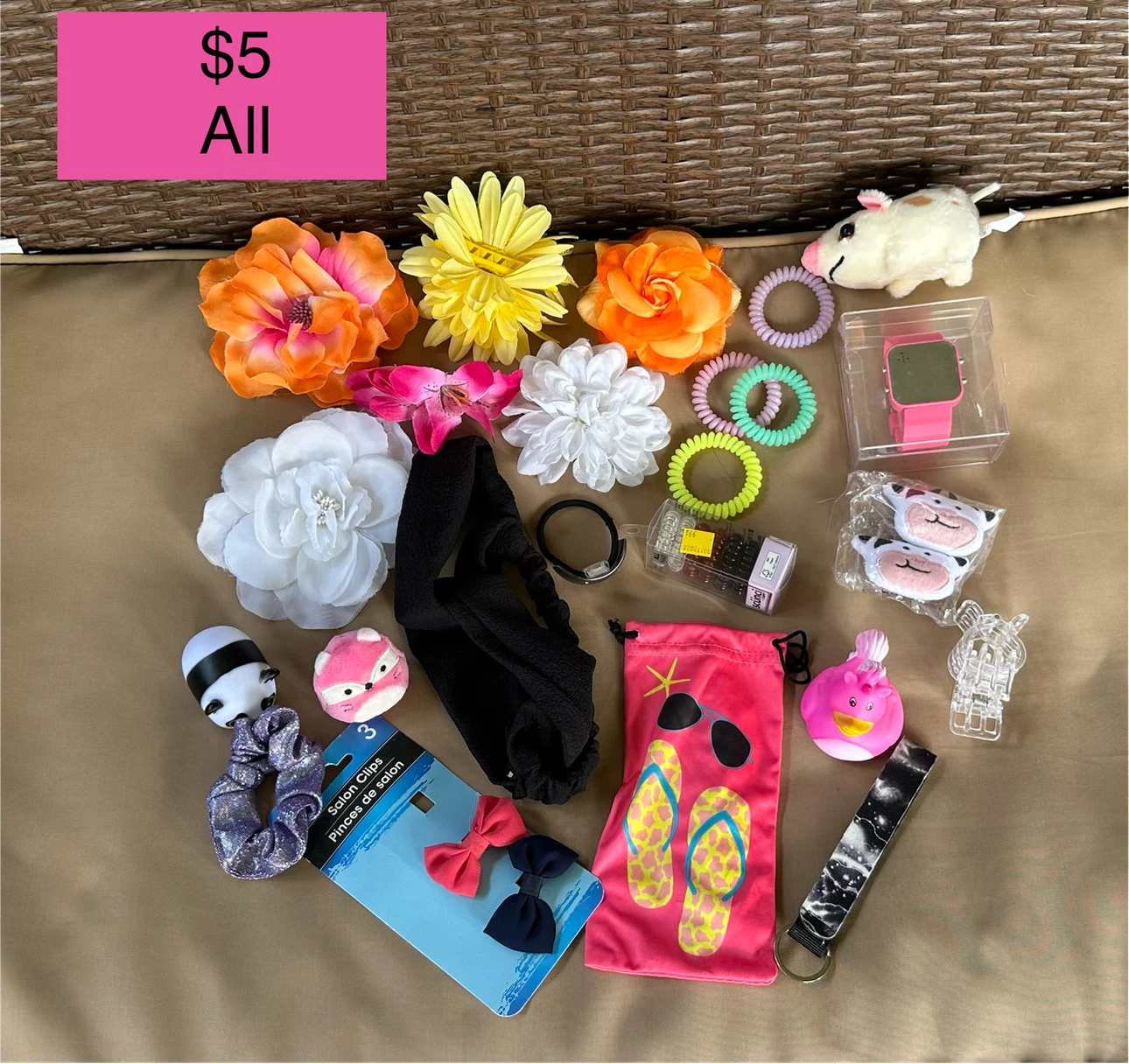 Assorted Hair Accessories and Small Toys