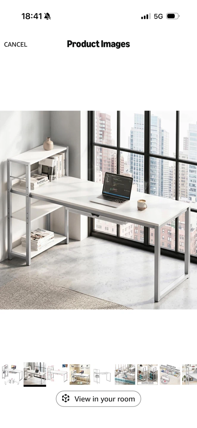 White home work/office desk - photo 2