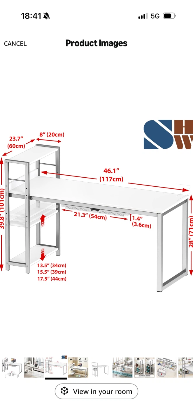 White home work/office desk - photo 3