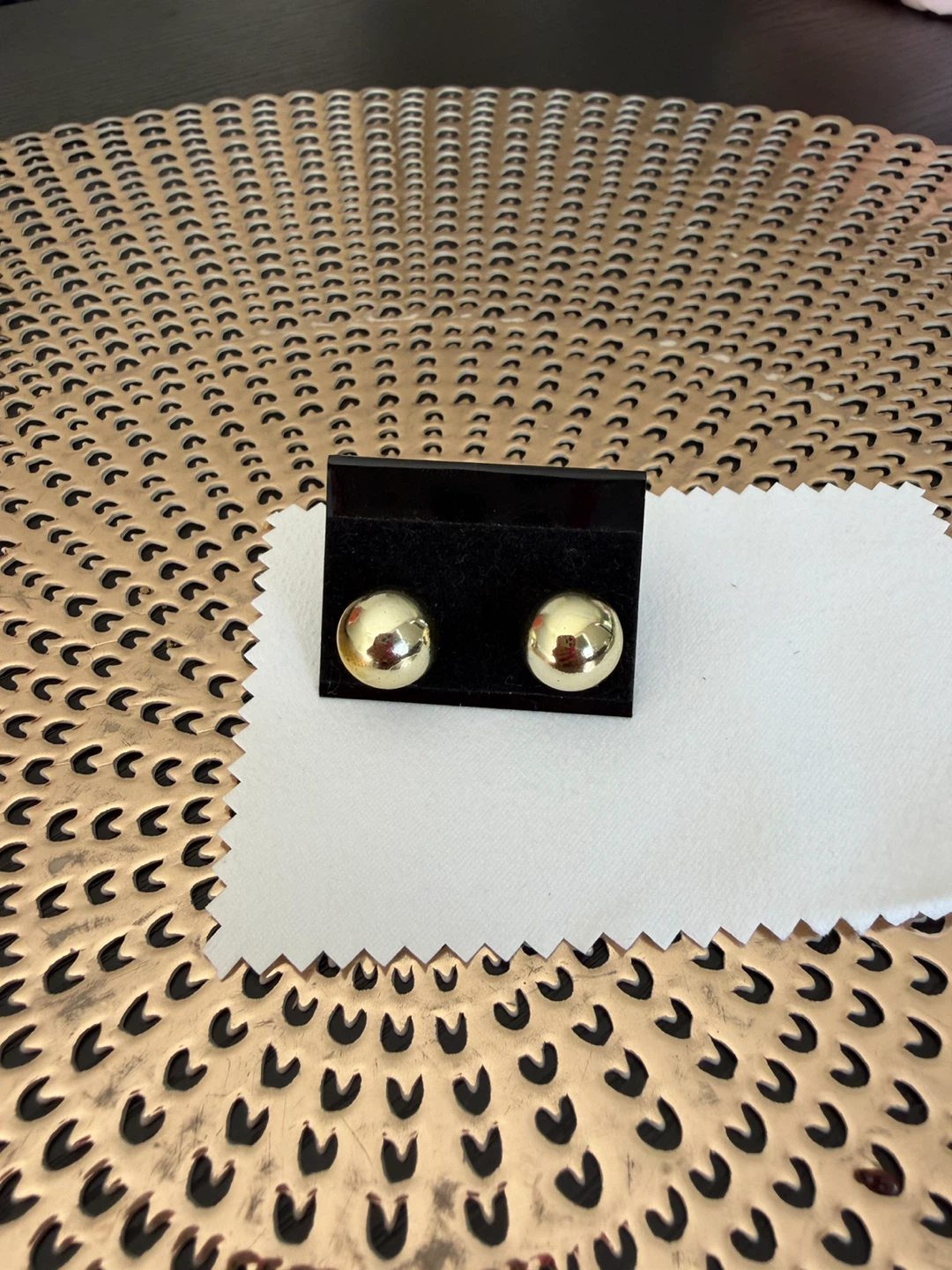 Gold Tone Ball Stud Earrings