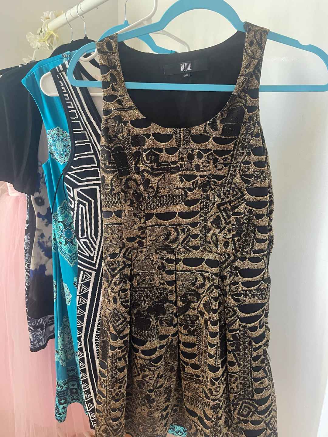 Black and Floral Print Top