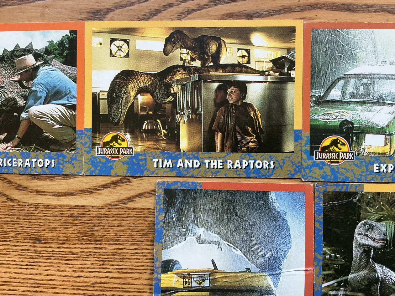 6 Vintage 1993 JURASSIC PARK TOPPS Trading Cards - photo 3
