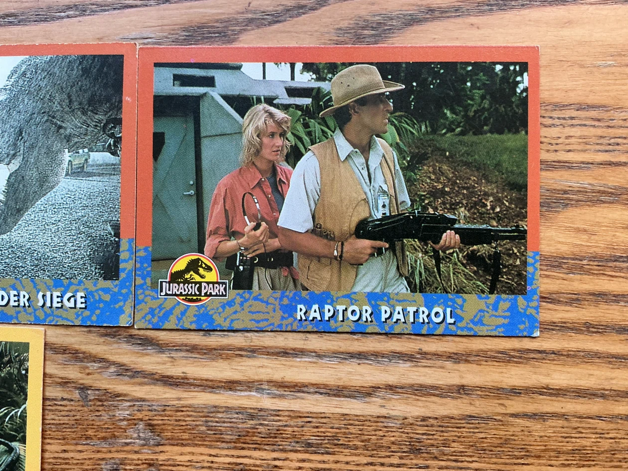 6 Vintage 1993 JURASSIC PARK TOPPS Trading Cards - photo 5