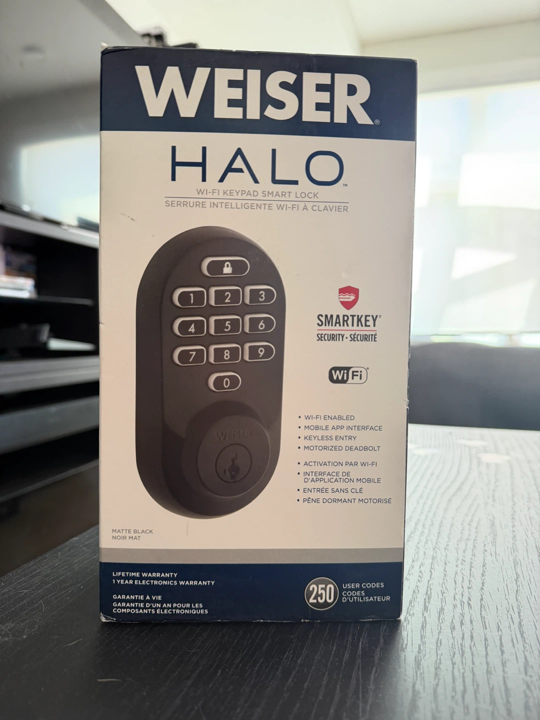 Weiser Halo Wi-Fi Keypad Smart Lock - Matte Black - BNIB