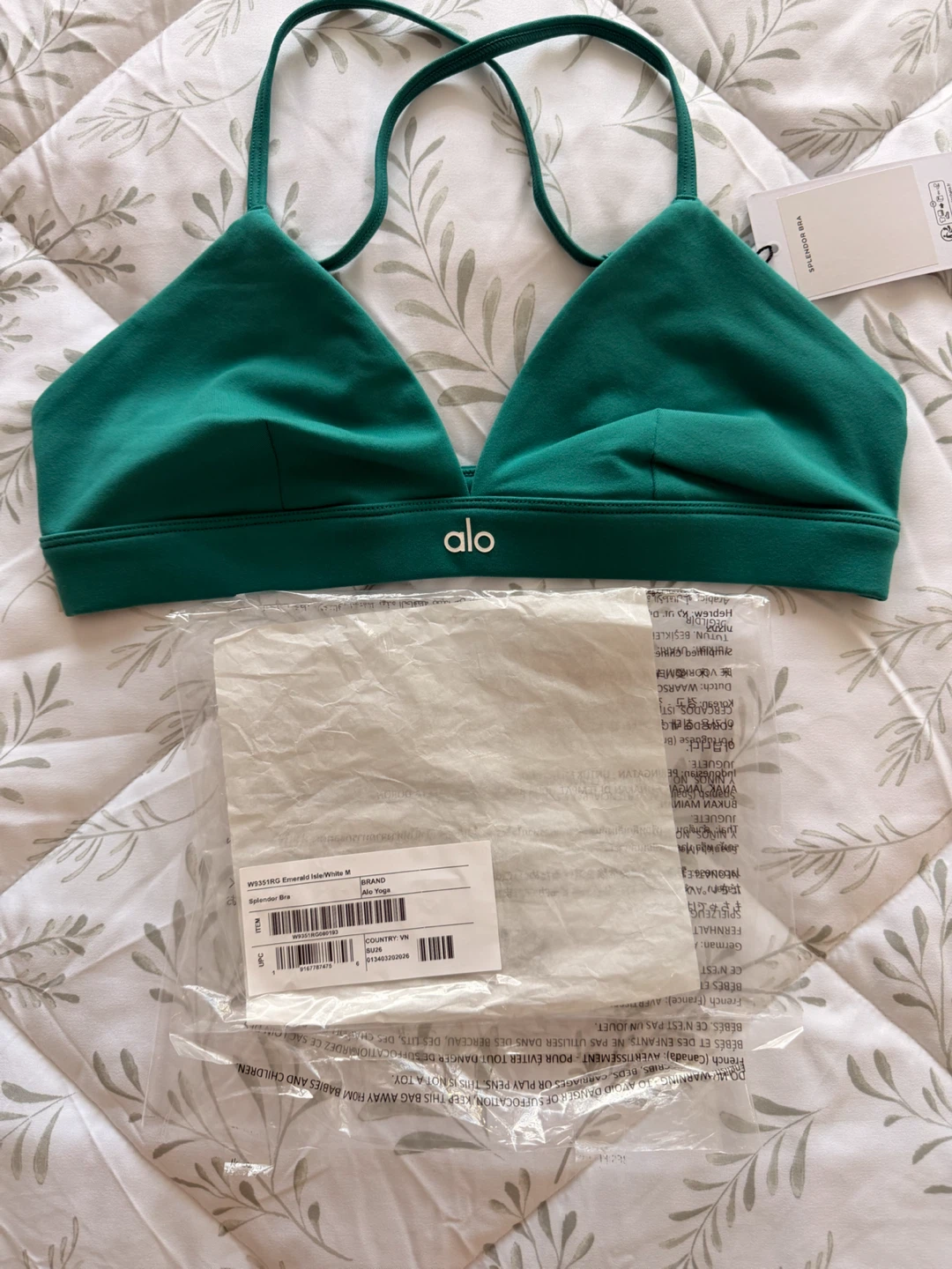 Alo Yoga Bra - Emerald - Medium - photo 3