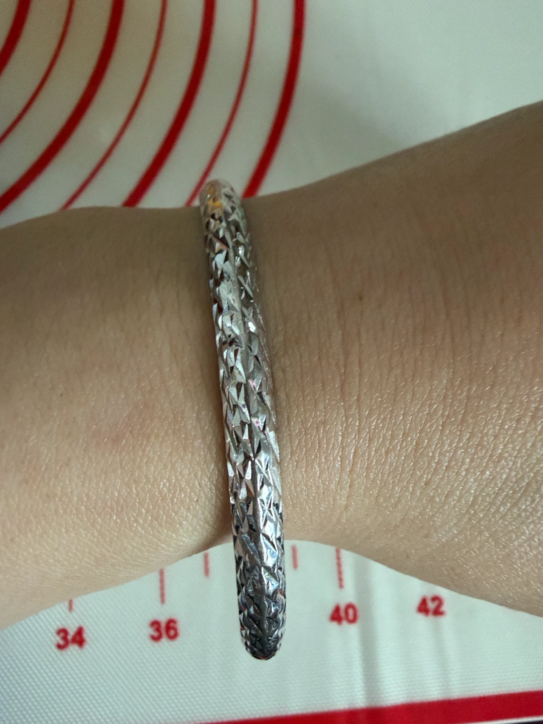Diamond- cut Sterling Silver Bangle Bracelet 925 - photo 3