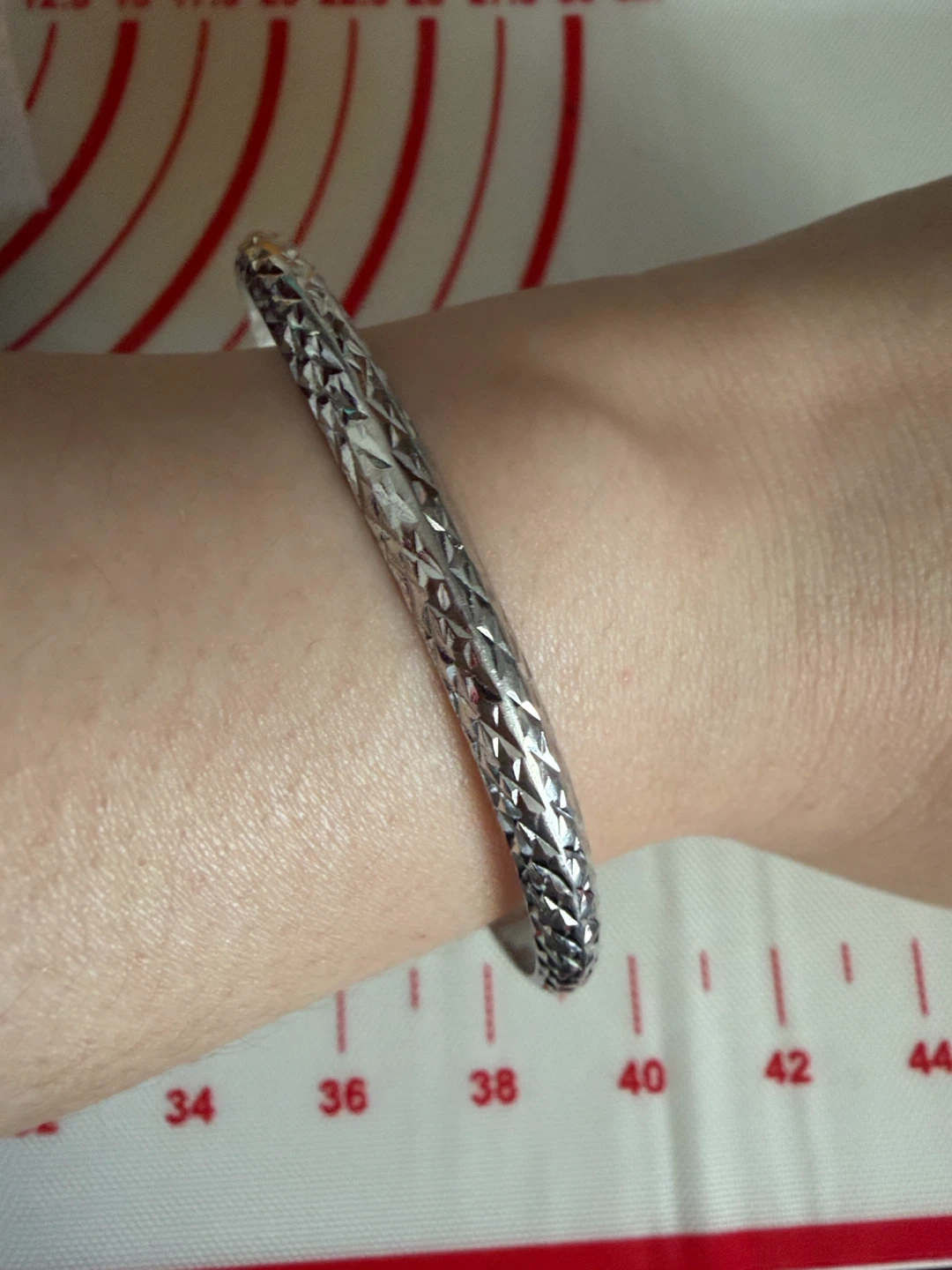 Diamond- cut Sterling Silver Bangle Bracelet 925 - photo 4