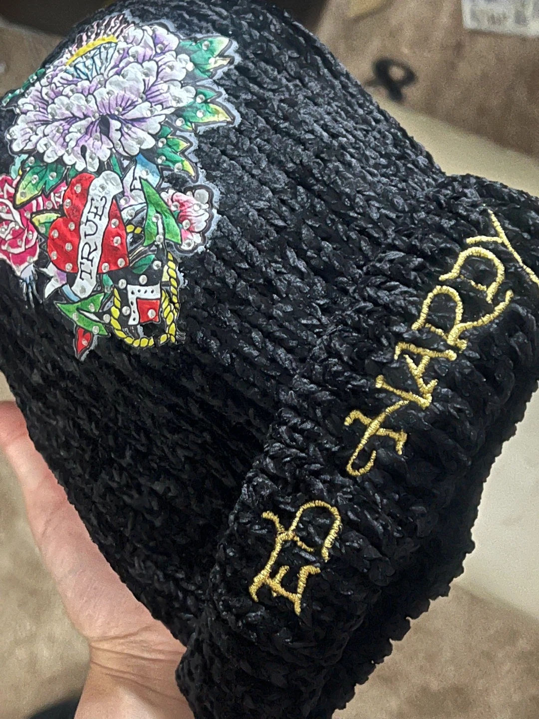 Ed Hardy Black Knit Beanie - photo 2