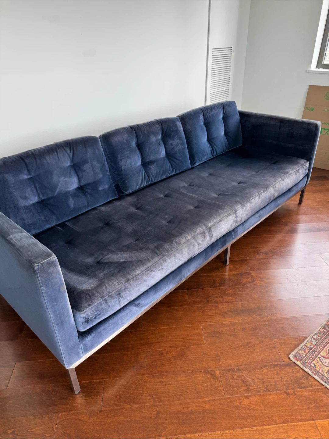 Blue Velvet 3-Seater Sofa