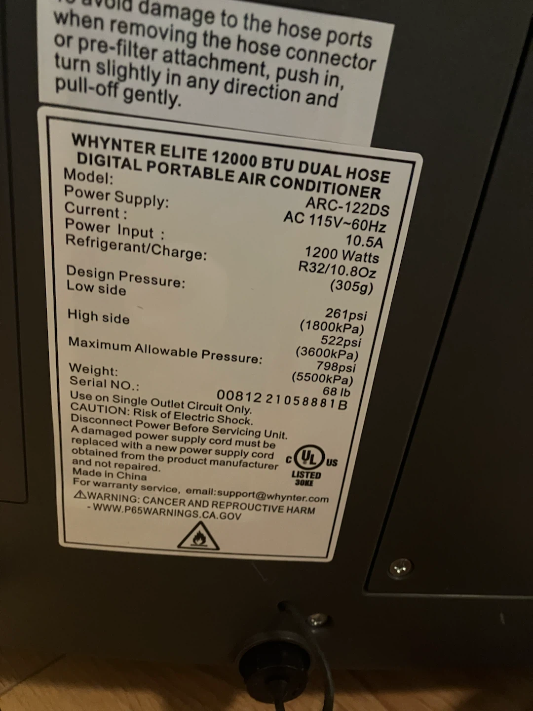 Whynter Elite 12000 BTU Portable Air Conditioner - photo 2
