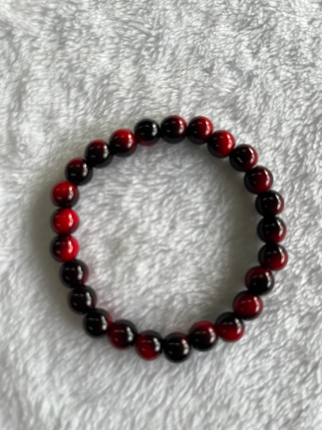 Beaded Bracelet Red and Black