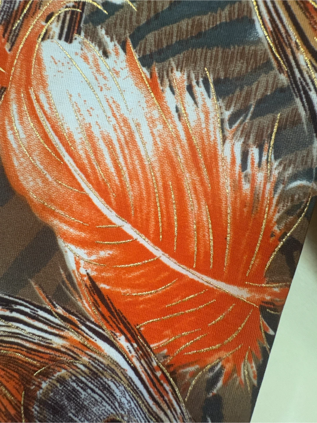 Seduction Orange Gold Brown Print Dress - photo 2