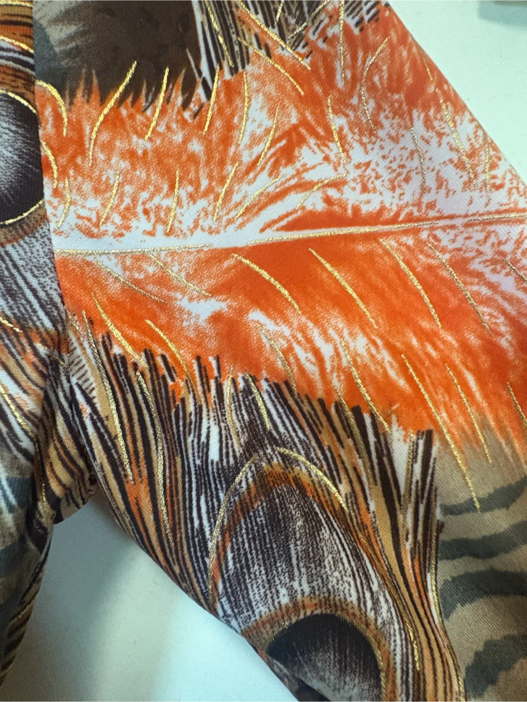 Seduction Orange Gold Brown Print Dress - photo 5