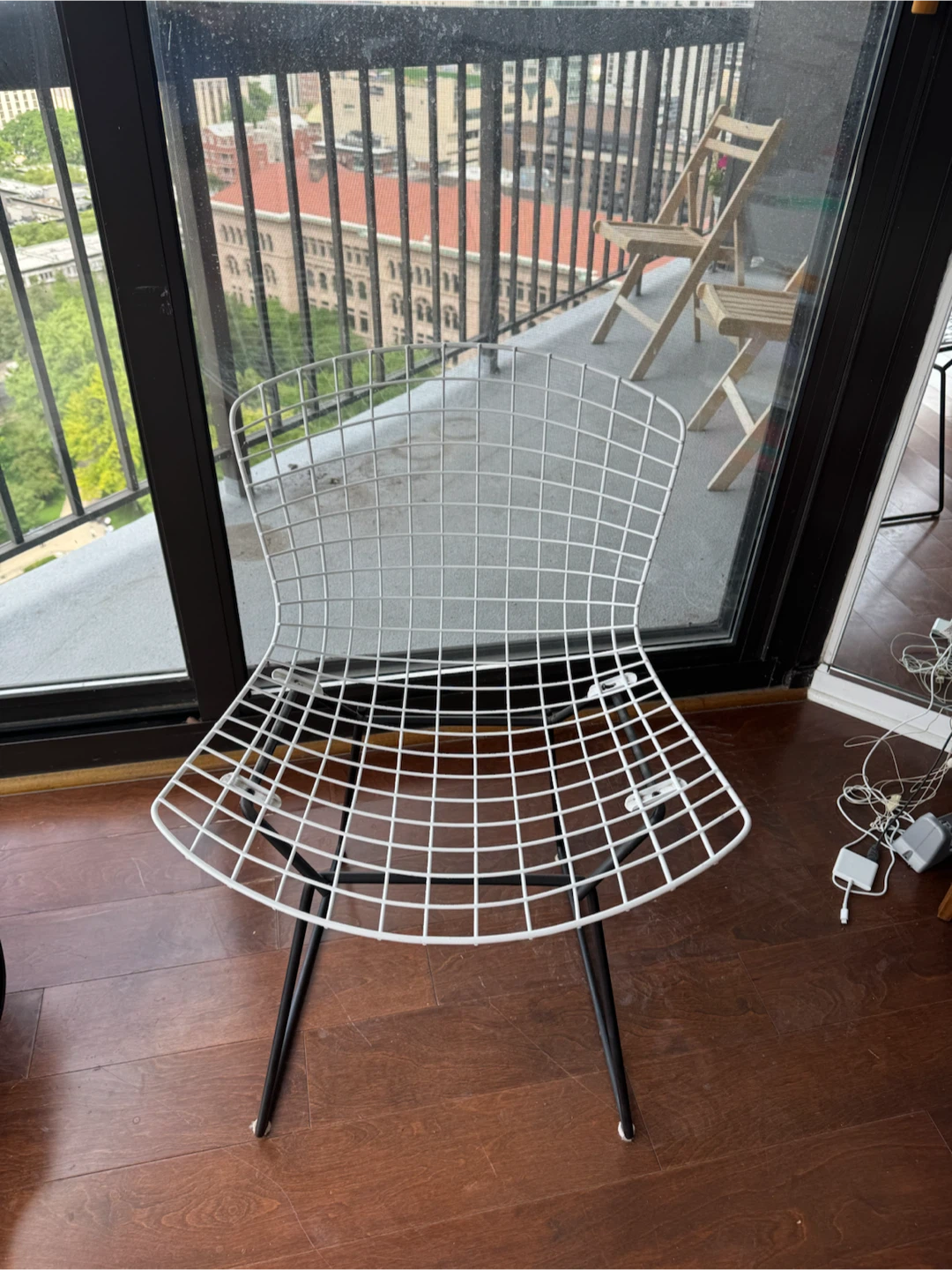 White Wire Grid Chair