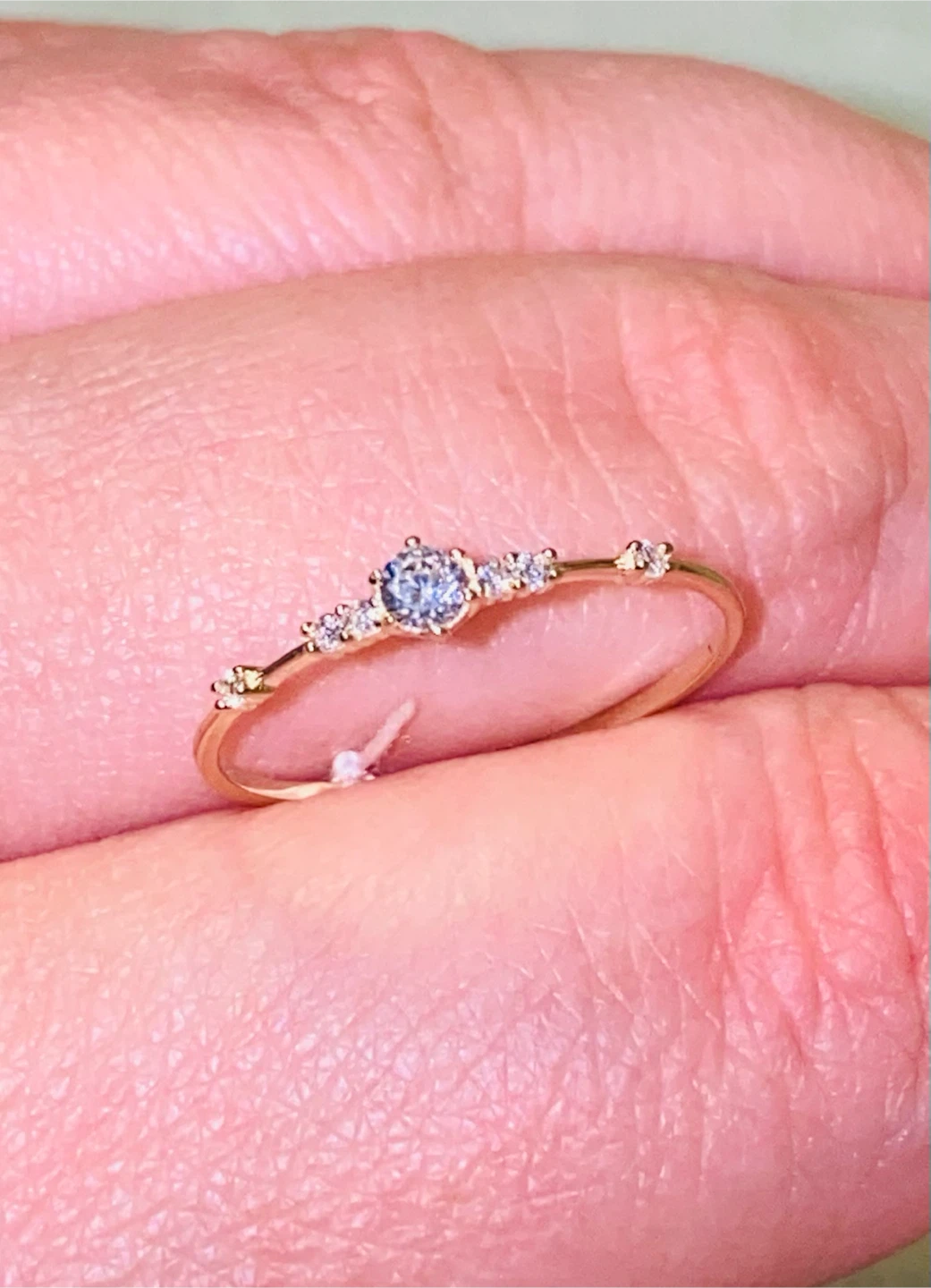 14k Gold Ring with Small Moissanites Stone - photo 2
