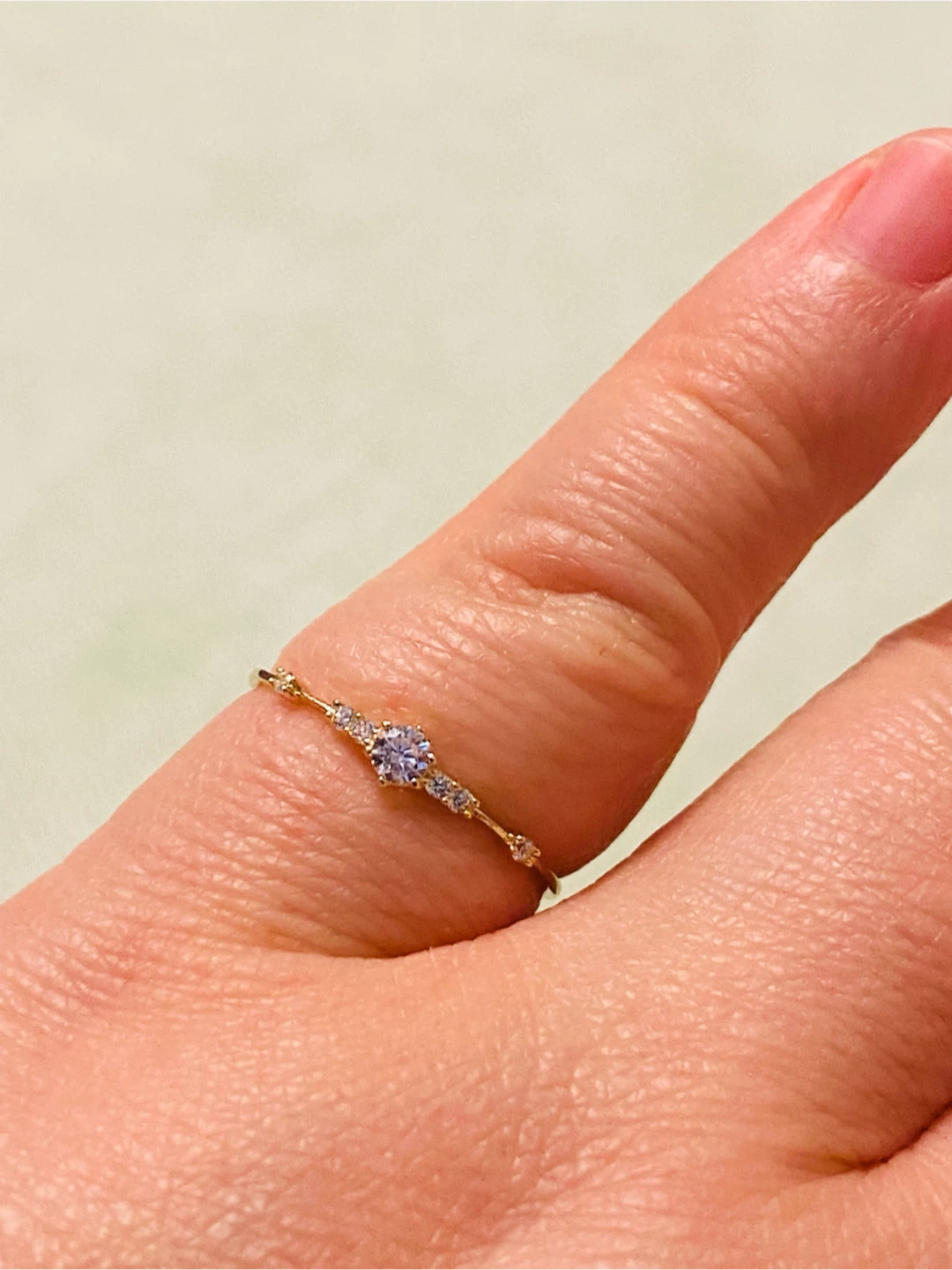 14k Gold Ring with Small Moissanites Stone - photo 3
