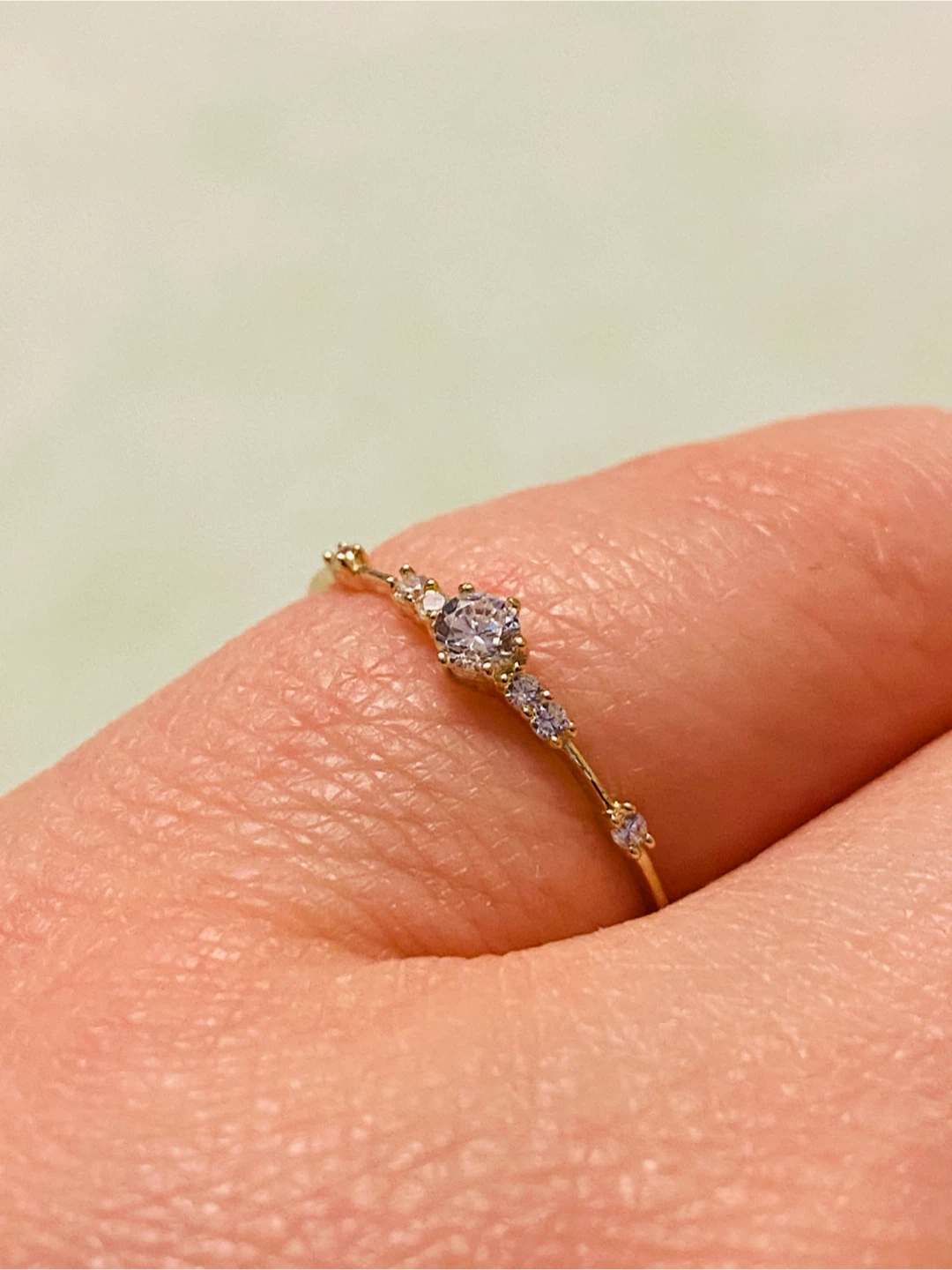 14k Gold Ring with Small Moissanites Stone - photo 4