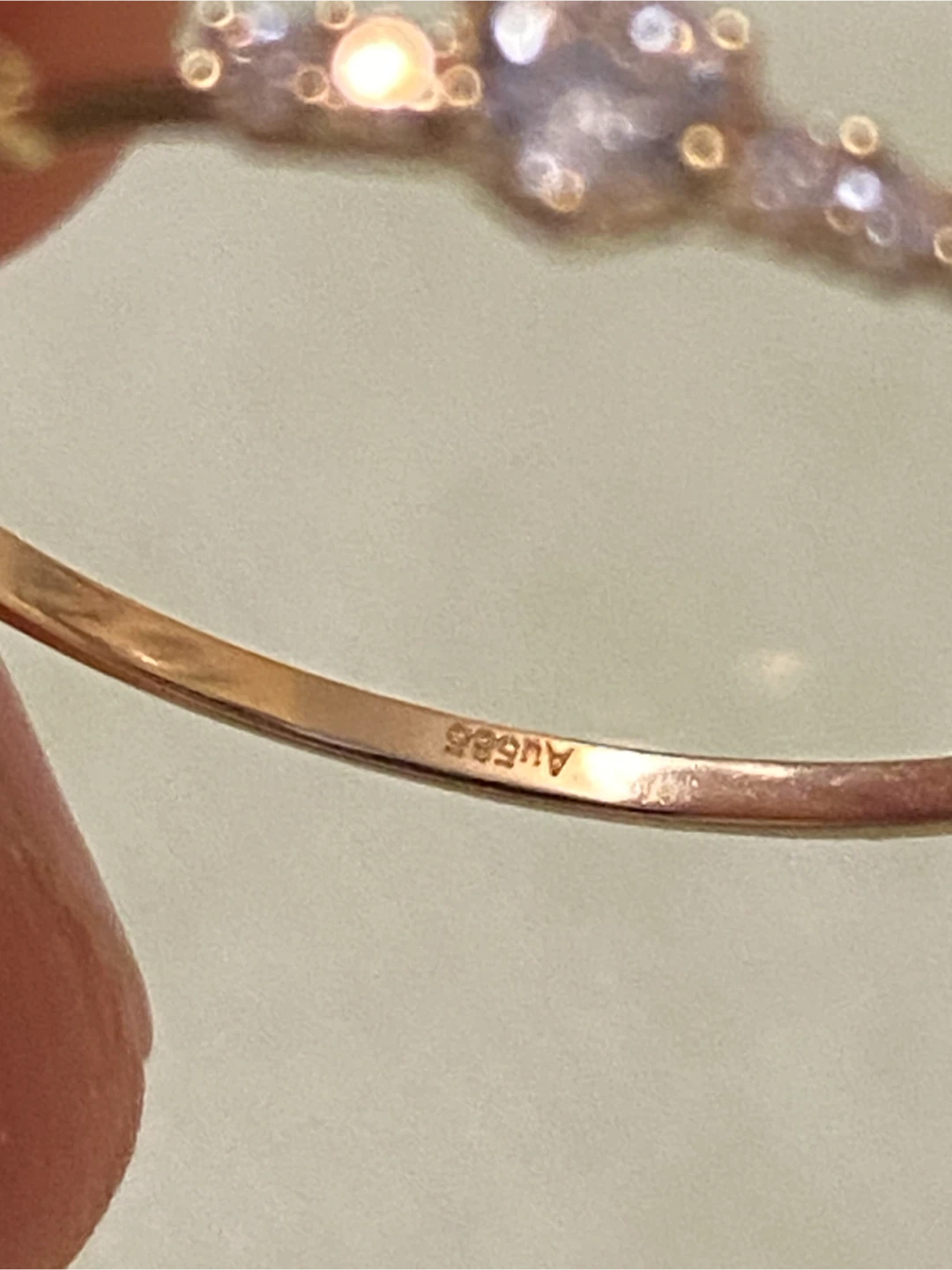 14k Gold Ring with Small Moissanites Stone - photo 5