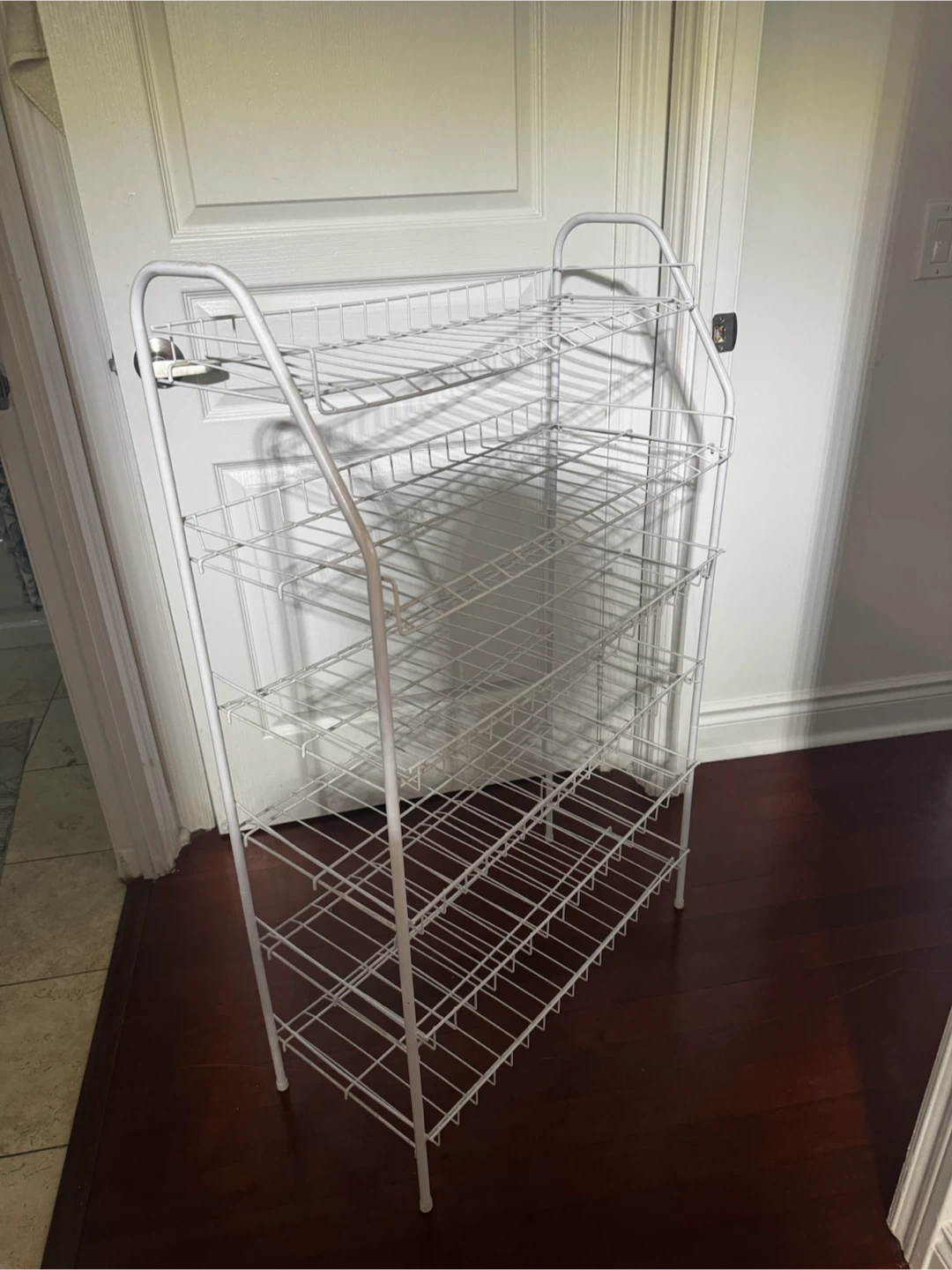 White Wire Shelf Unit - photo 2