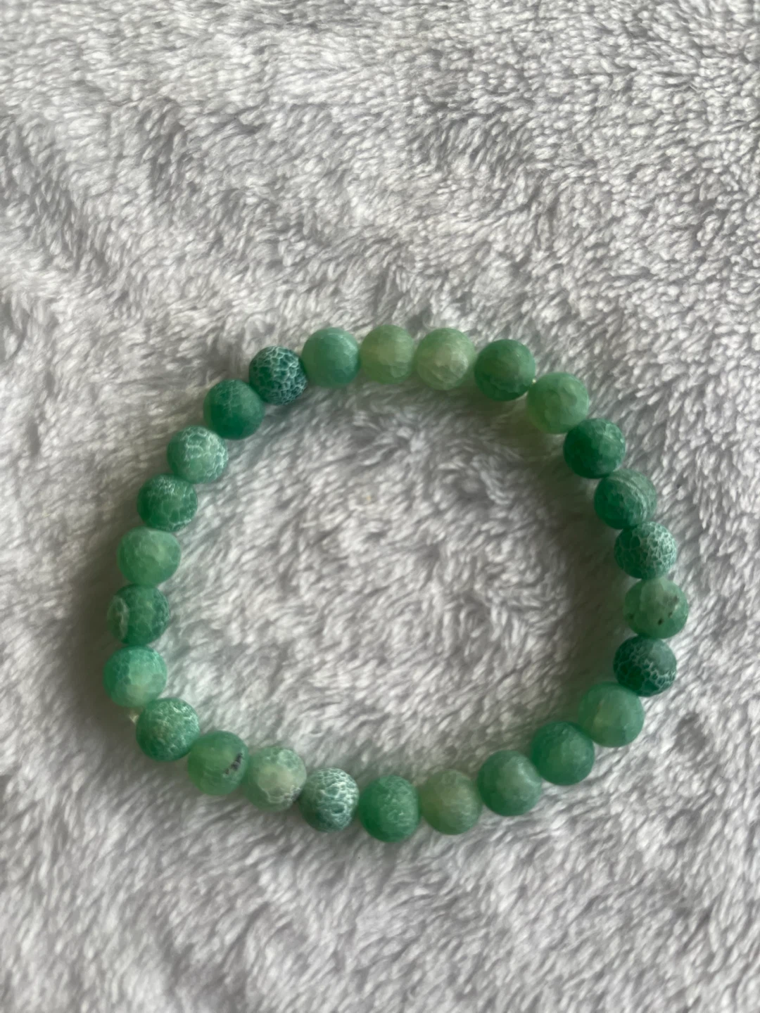 Green Agate Beaded Stretch Bracelet