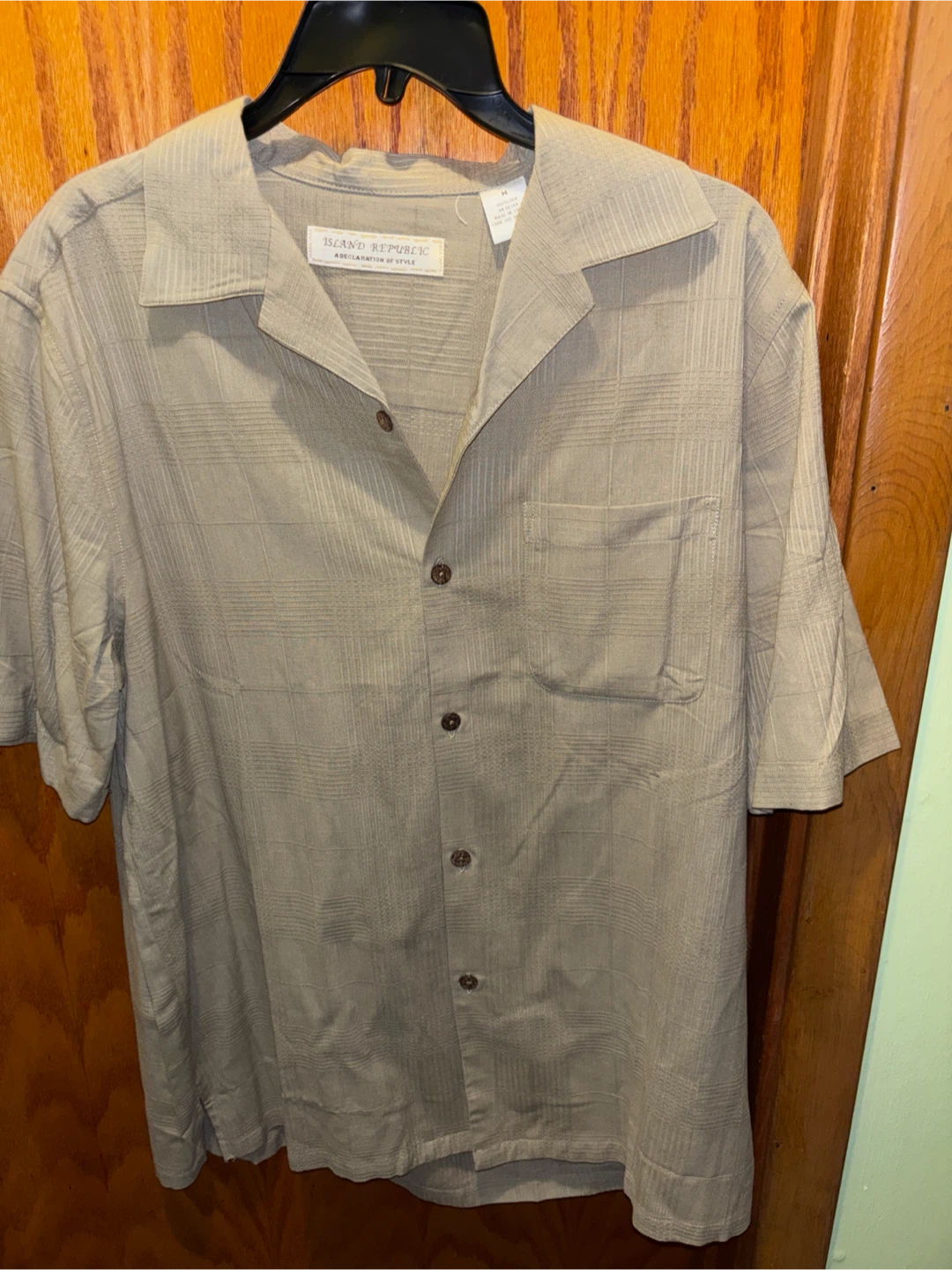 Island Republic Silk Short Sleeve Button Up Shirt
