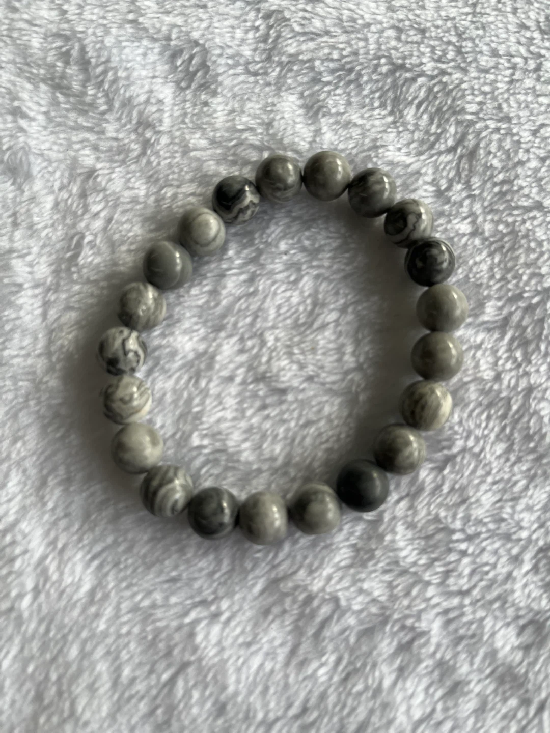 Gray Stone Beaded Bracelet