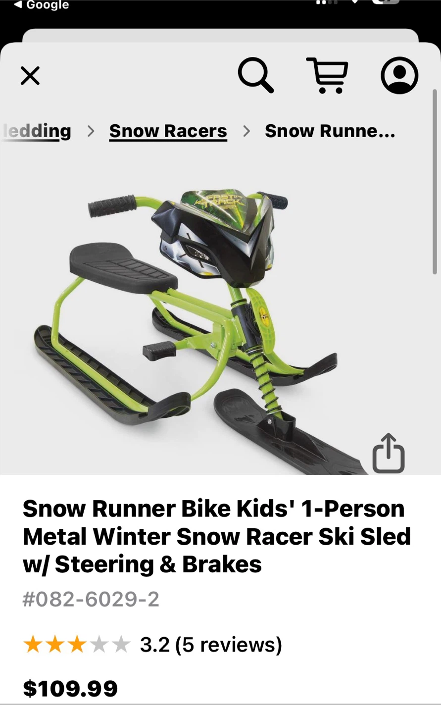 Fast Track Snow Runner Bike Kids' Ski Sled - photo 2