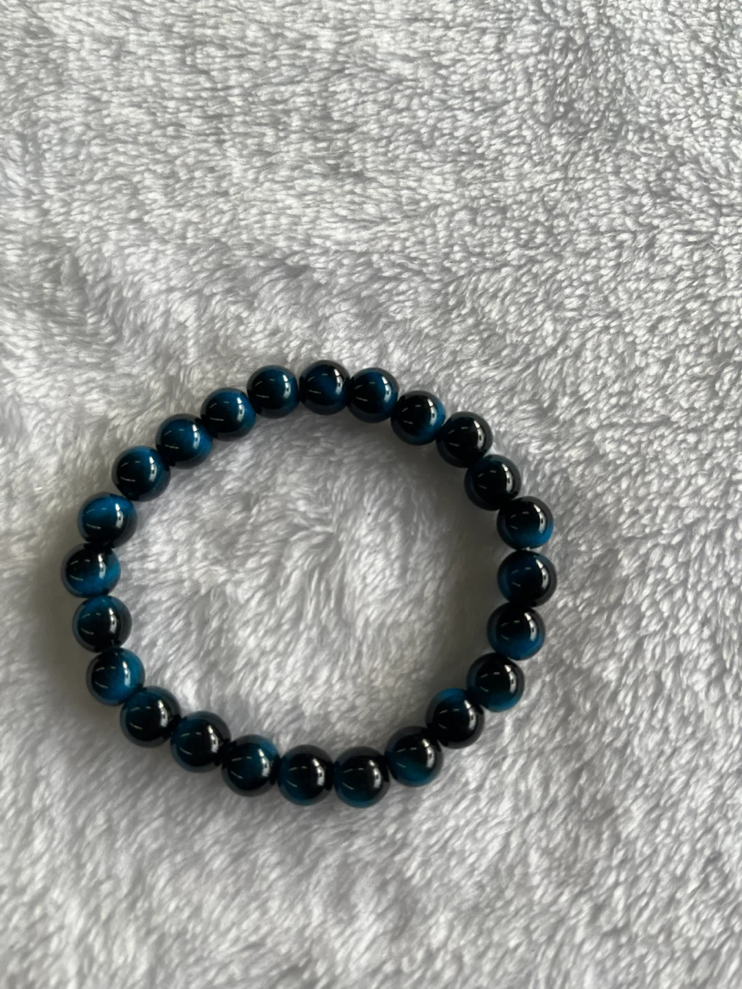 Blue Tiger Eye Beaded Bracelet
