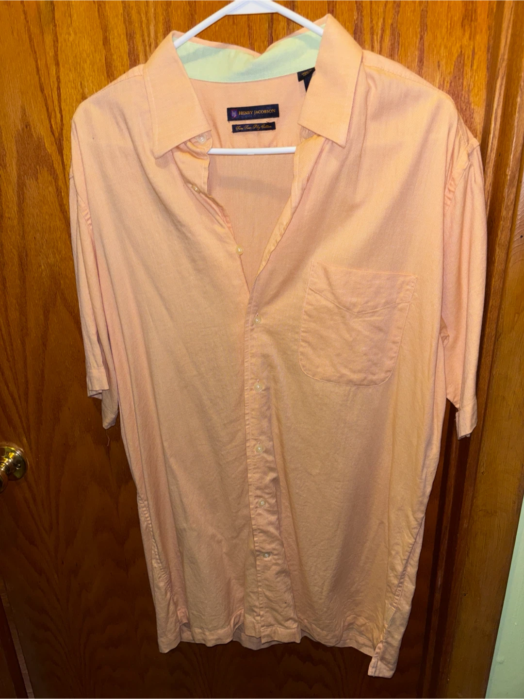Henry Jacobson Men's Short Sleeve Shirt Size L