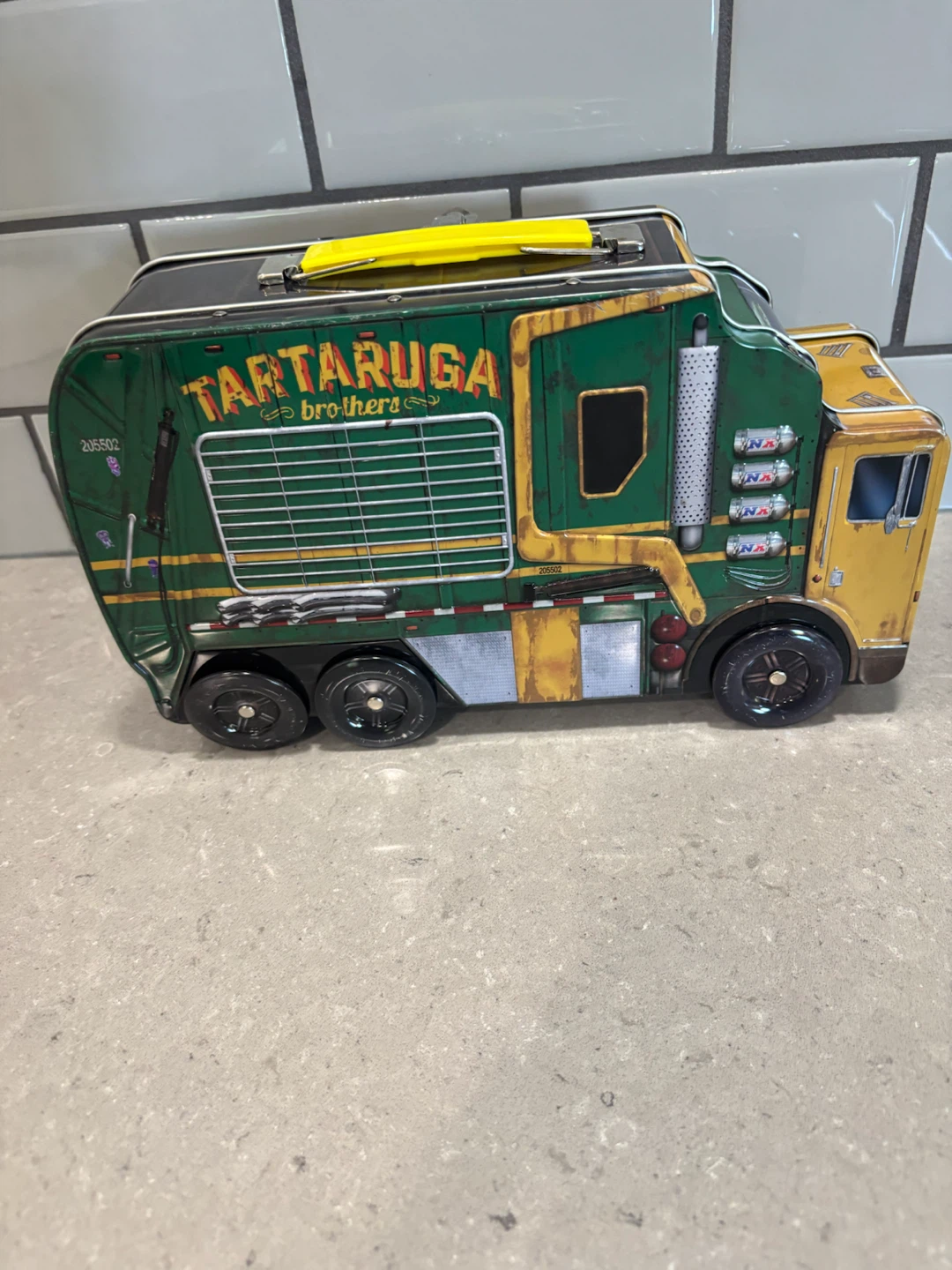 TMNT Tartaruga Brothers Garbage Truck Lunch Box Tin - photo 2