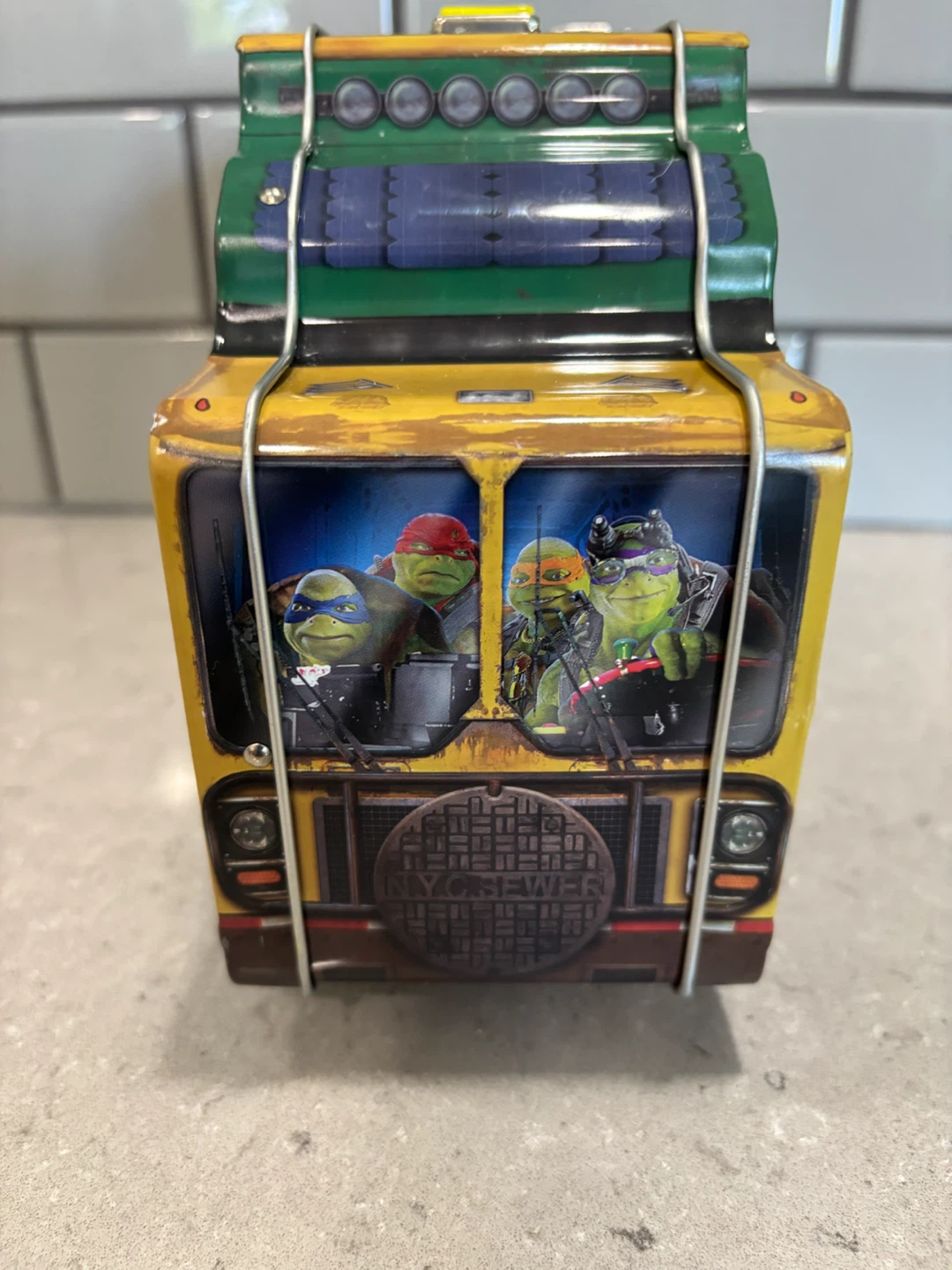 TMNT Tartaruga Brothers Garbage Truck Lunch Box Tin - photo 5