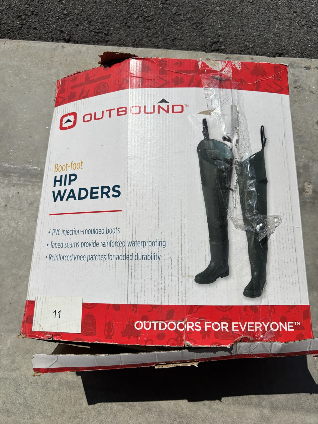 Outbound Boot-foot Hip Waders Size 11