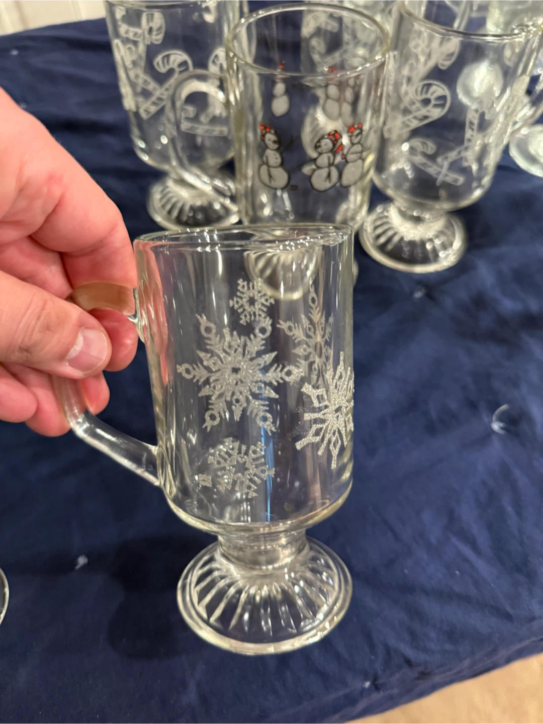 Set of 5Glass Footed Mugs - Holiday Designs - photo 3