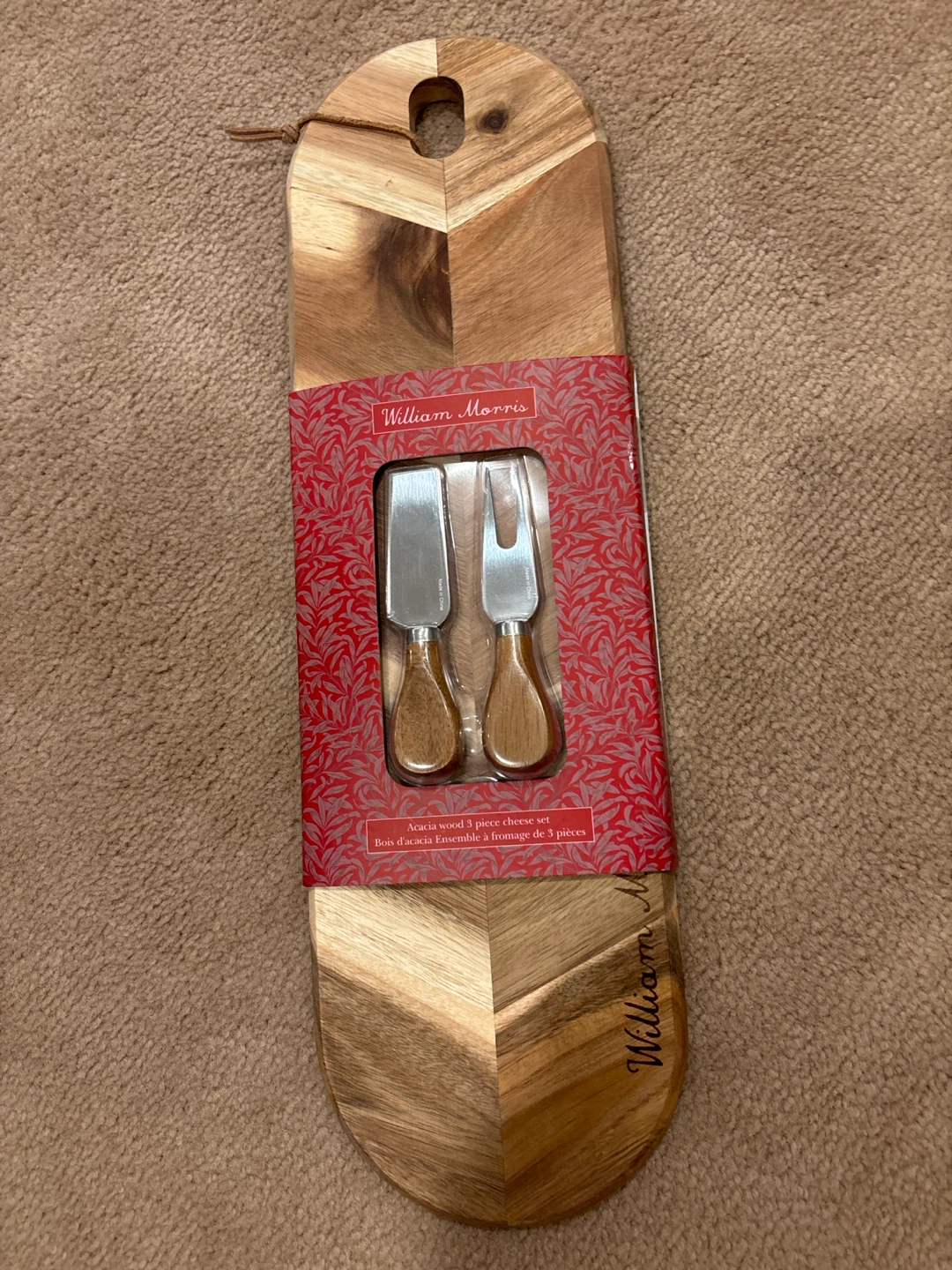 Acacia Wood 3-Piece Cheese Set