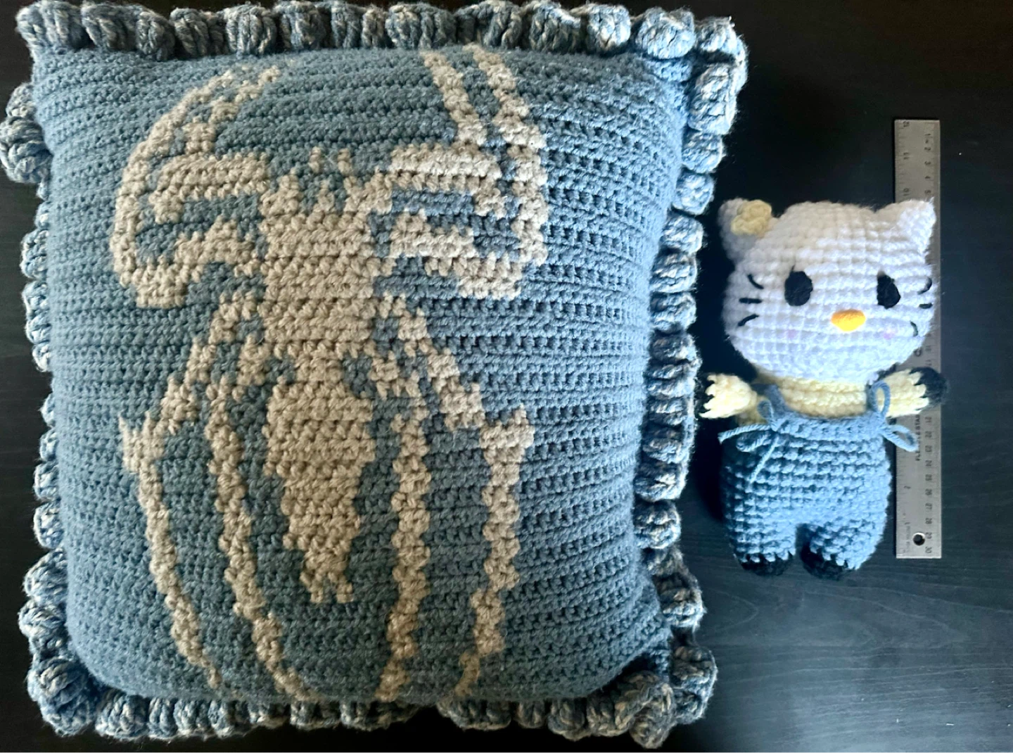 Hand-Crocheted Pillow and Hello Kitty - photo 2