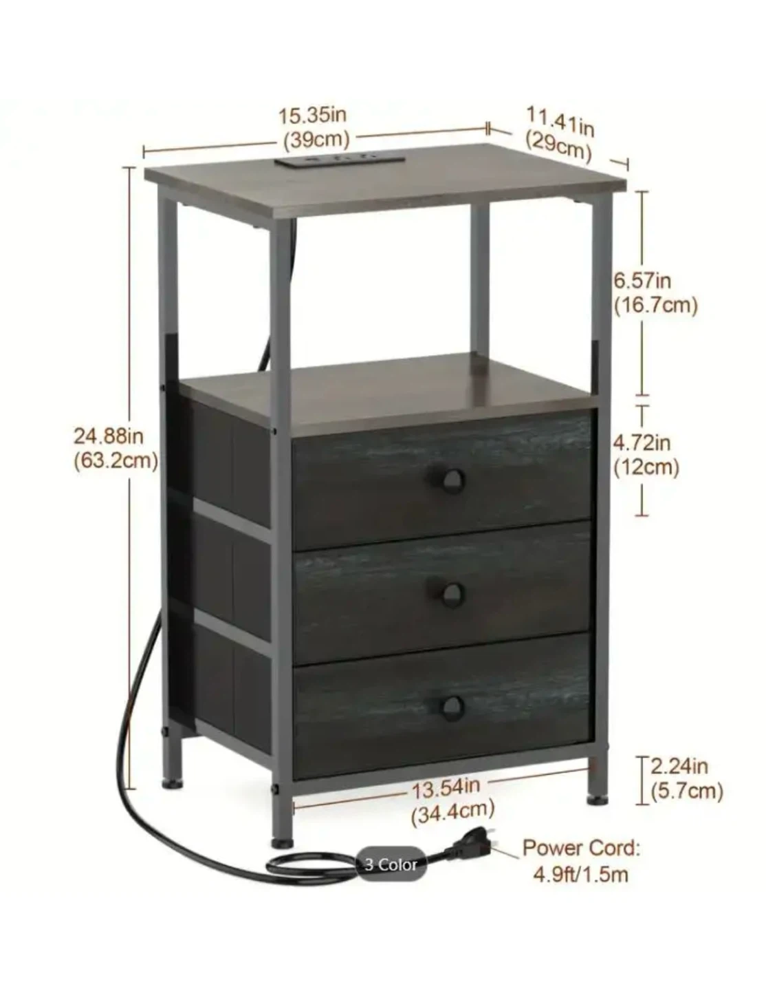 New Set of Stands w/ 3 Drawers & Charging Station - photo 5