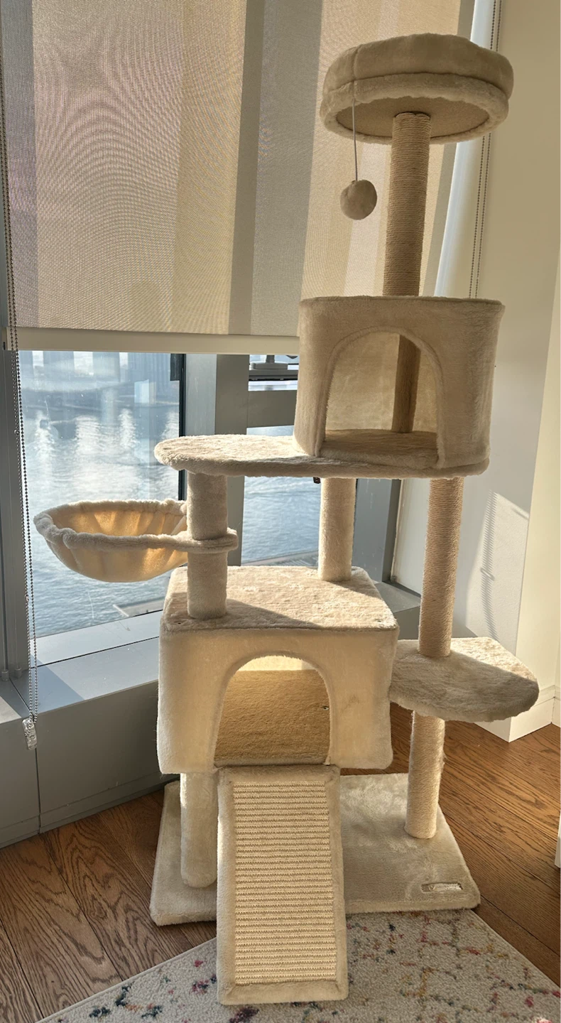 Large Cat Tree Condo with Hammock and Scratching Post