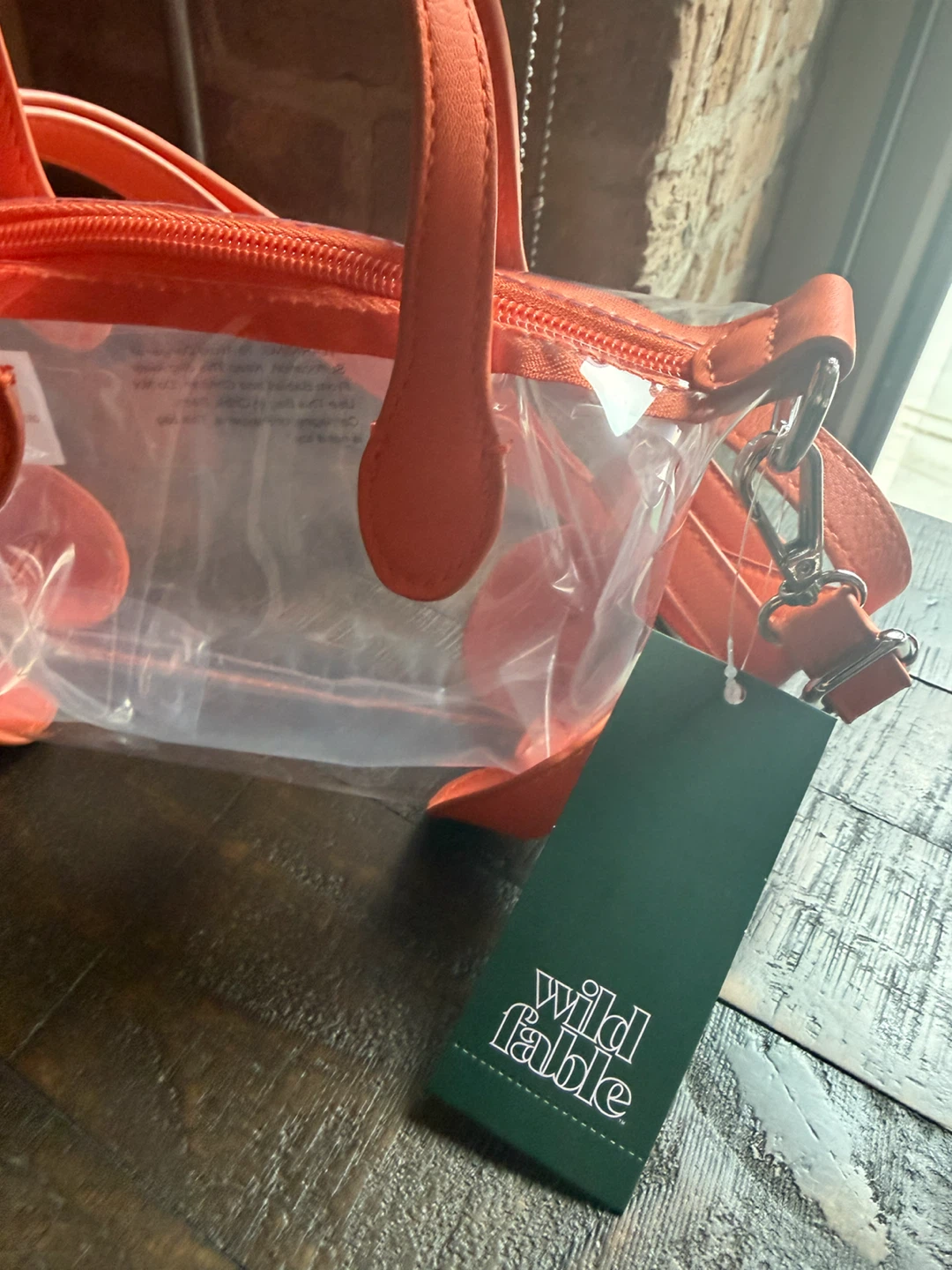 NWT! Wild Fable Orange Clear Mini Tote Bag - photo 2