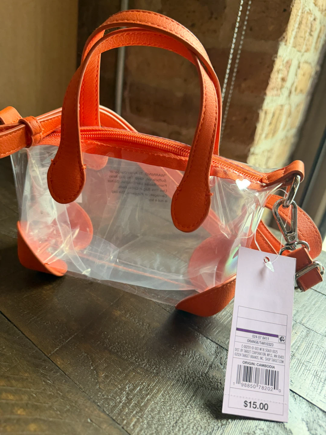 NWT! Wild Fable Orange Clear Mini Tote Bag - photo 3