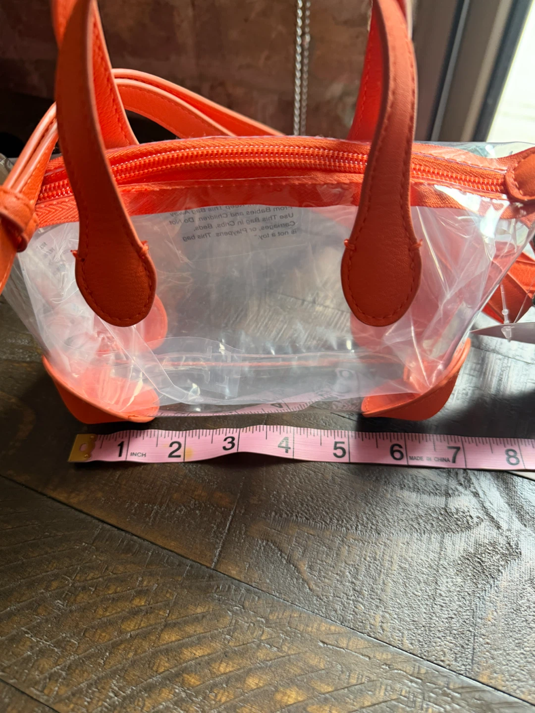 NWT! Wild Fable Orange Clear Mini Tote Bag - photo 4