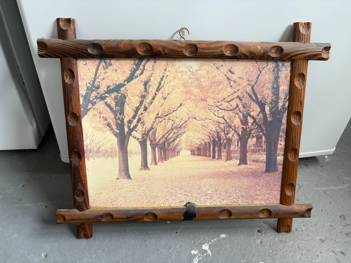 Wooden Framed Print of Tree Lined Path - photo 2